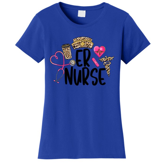 Er Nurse Emergency Room Nurse Leopard Emt Student Nurse Life Gift Women's T-Shirt