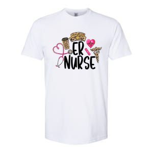 Er Nurse Emergency Room Nurse Leopard Emt Student Nurse Life Gift Softstyle CVC T-Shirt