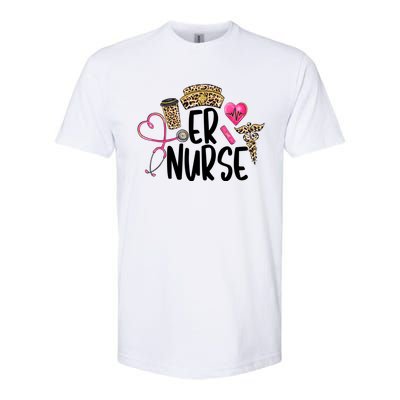 Er Nurse Emergency Room Nurse Leopard Emt Student Nurse Life Gift Softstyle CVC T-Shirt