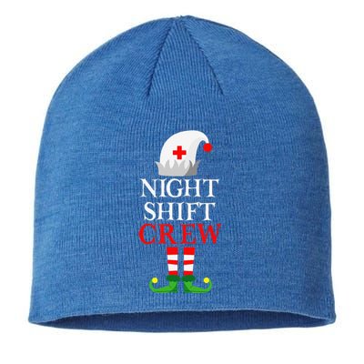 Elf Nursing Funny Christmas Nurse Night Shift Crew Sustainable Beanie