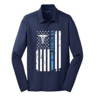 ER Nurse Funny Silk Touch Performance Long Sleeve Polo