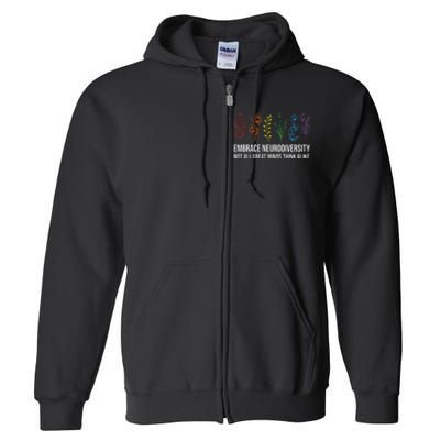 Embrace Neurodiversity flower Autism Awareness Mom Gifts Full Zip Hoodie