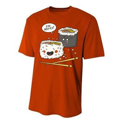 Ew Naked Funny Sushi Performance Sprint T-Shirt