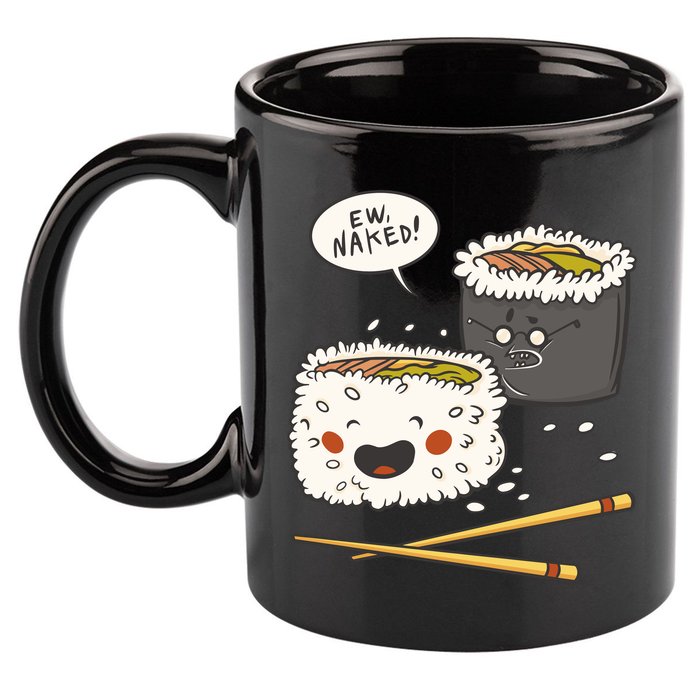 Ew Naked Funny Sushi 11oz C Handle Ceramic Mug