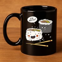 Ew Naked Funny Sushi 11oz C Handle Ceramic Mug