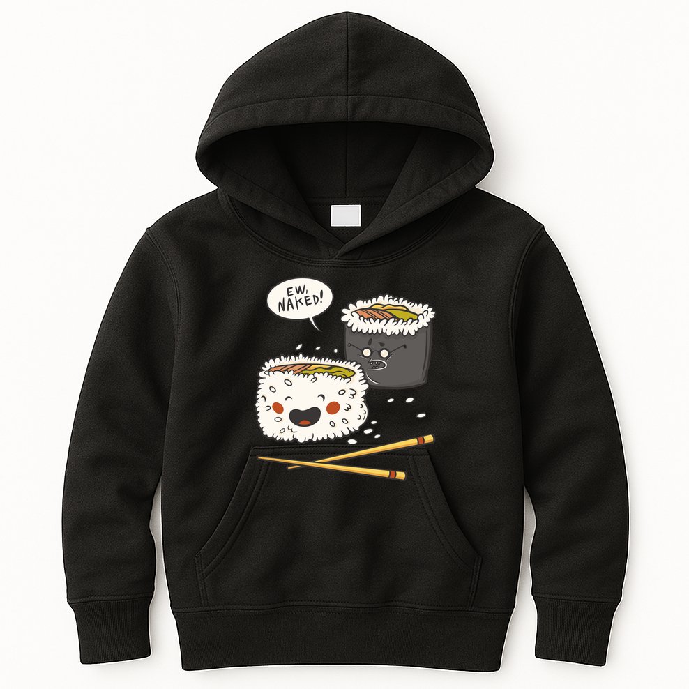 Ew Naked Funny Sushi Kids Hoodie
