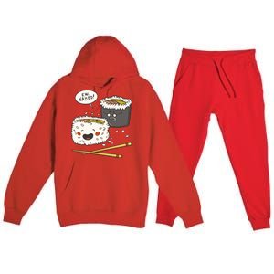 Ew Naked Funny Sushi Premium Hooded Sweatsuit Set