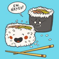 Ew Naked Funny Sushi Womens T-Shirt