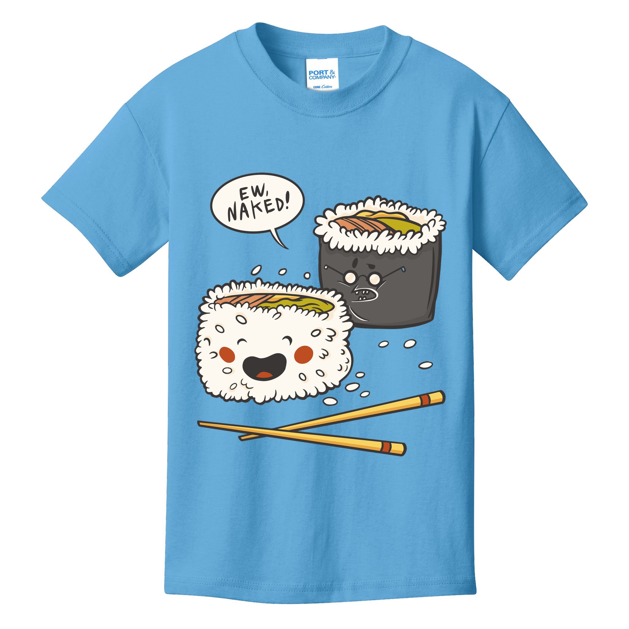 Ew Naked Funny Sushi Kids T-Shirt