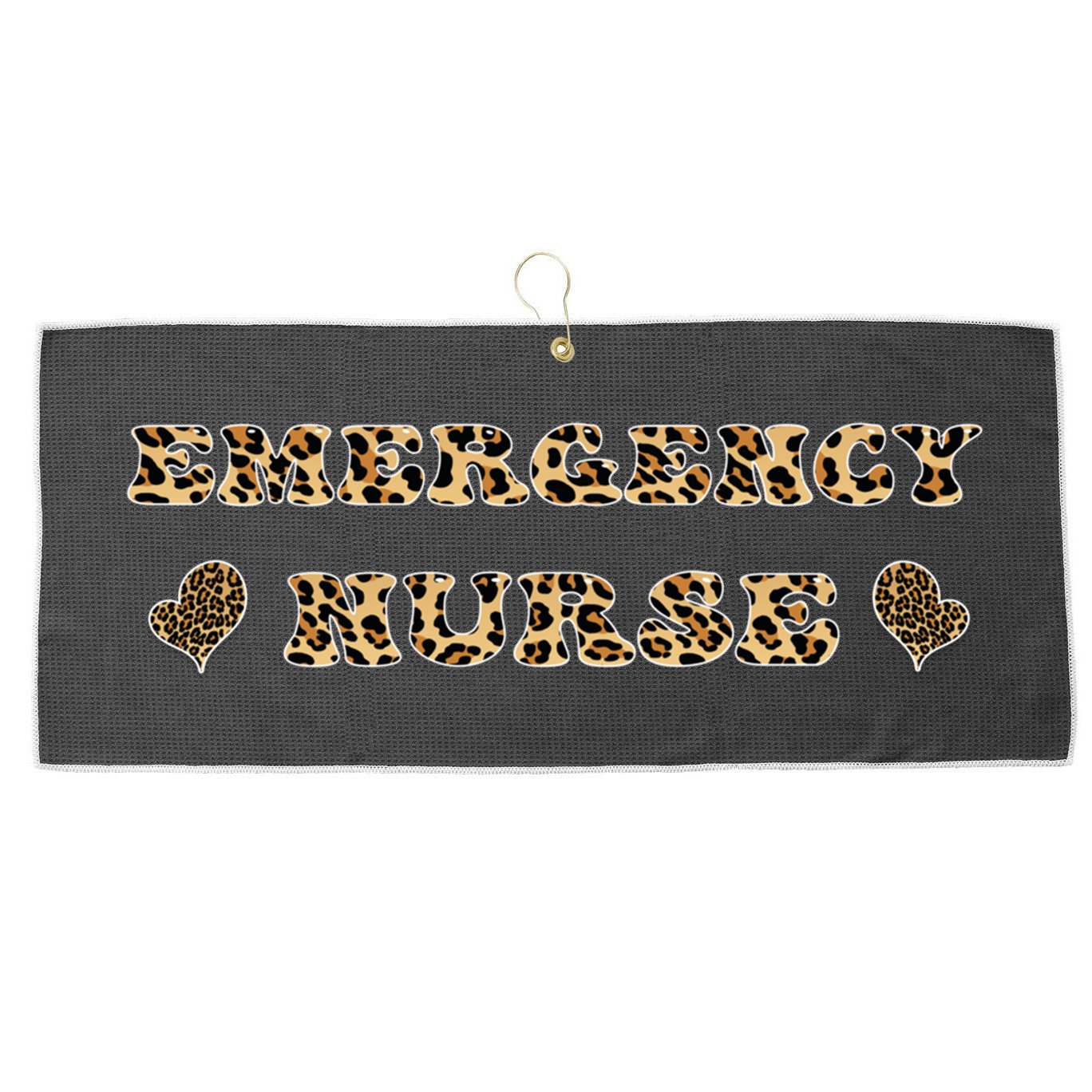 Emergency Nurse For Super Nurse Leopard Font Gift Large Microfiber Waffle Golf Towel
