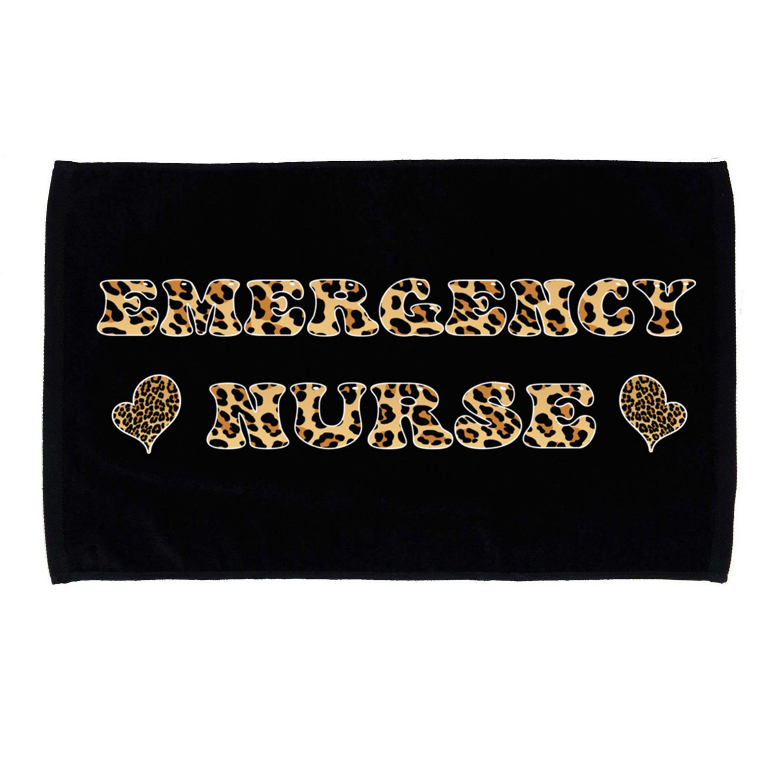 Emergency Nurse For Super Nurse Leopard Font Gift Microfiber Hand Towel