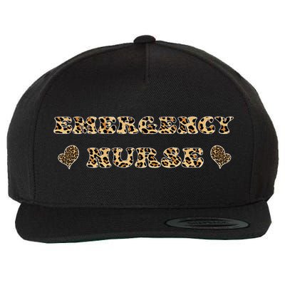 Emergency Nurse For Super Nurse Leopard Font Gift Wool Snapback Cap