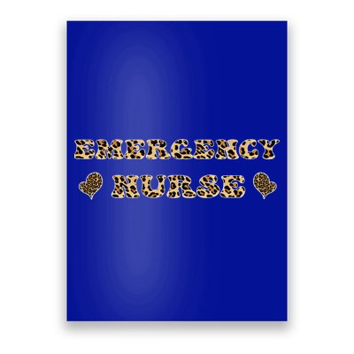 Emergency Nurse For Super Nurse Leopard Font Gift Poster