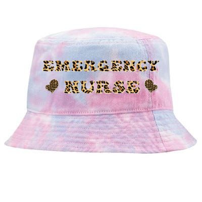 Emergency Nurse For Super Nurse Leopard Font Gift Tie-Dyed Bucket Hat