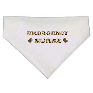 Emergency Nurse For Super Nurse Leopard Font Gift USA-Made Doggie Bandana