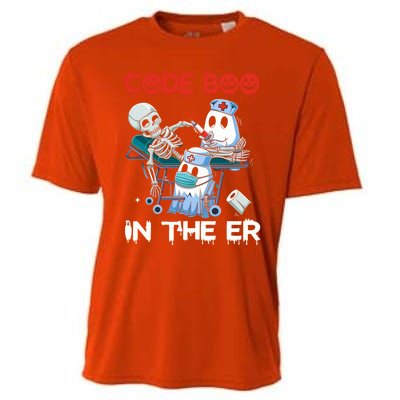 Er Nurse Funny Er Nurse Great Gift Halloween Code Boo In The Er Gift Cooling Performance Crew T-Shirt