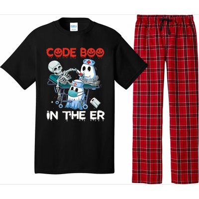 Er Nurse Funny Er Nurse Great Gift Halloween Code Boo In The Er Gift Pajama Set