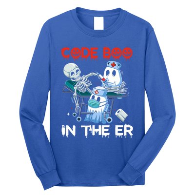 Er Nurse Funny Er Nurse Great Gift Halloween Code Boo In The Er Gift Long Sleeve Shirt