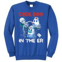 Er Nurse Funny Er Nurse Great Gift Halloween Code Boo In The Er Gift Sweatshirt