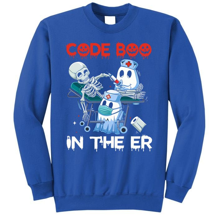 Er Nurse Funny Er Nurse Great Gift Halloween Code Boo In The Er Gift Sweatshirt