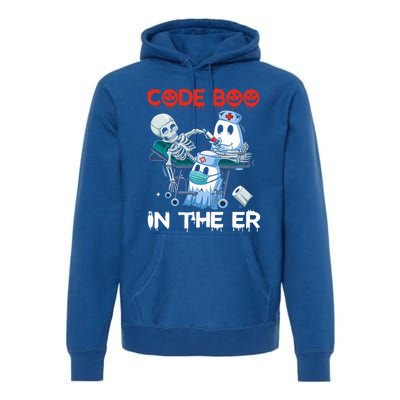 Er Nurse Funny Er Nurse Great Gift Halloween Code Boo In The Er Gift Premium Hoodie