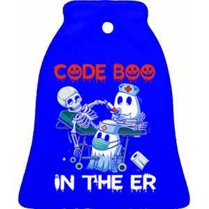 Er Nurse Funny Er Nurse Great Gift Halloween Code Boo In The Er Gift Ceramic Bell Ornament