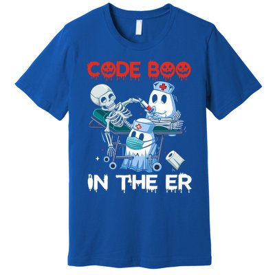 Er Nurse Funny Er Nurse Great Gift Halloween Code Boo In The Er Gift Premium T-Shirt