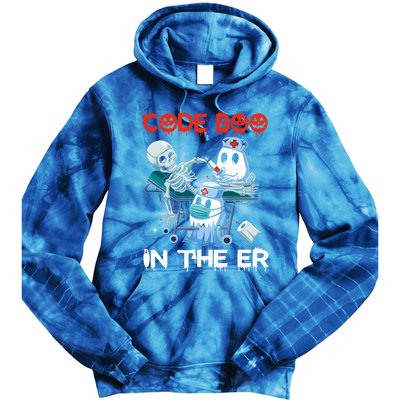 Er Nurse Funny Er Nurse Great Gift Halloween Code Boo In The Er Gift Tie Dye Hoodie