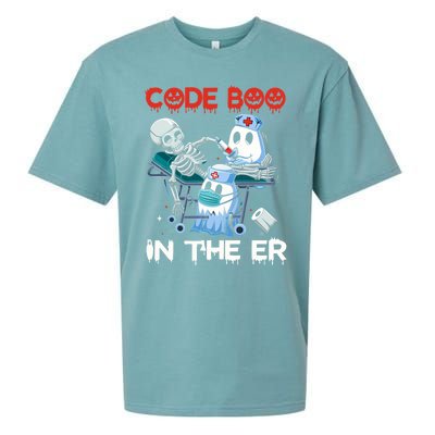 Er Nurse Funny Er Nurse Great Gift Halloween Code Boo In The Er Gift Sueded Cloud Jersey T-Shirt