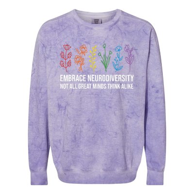 Embrace Neurodiversity flower Autism Awareness Mom Gifts Colorblast Crewneck Sweatshirt