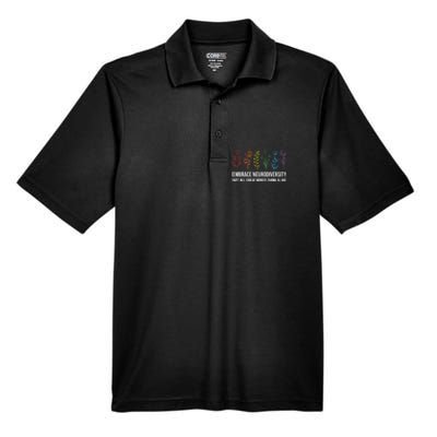 Embrace Neurodiversity flower Autism Awareness Mom Gifts Men's Origin Performance Pique Polo