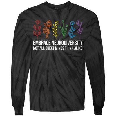 Embrace Neurodiversity flower Autism Awareness Mom Gifts Tie-Dye Long Sleeve Shirt