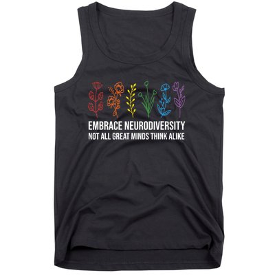 Embrace Neurodiversity flower Autism Awareness Mom Gifts Tank Top