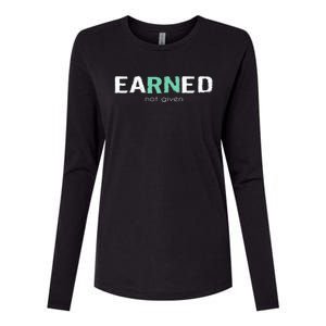 Earned Not Given Rn Nurse Pride Hooded Gift Womens Cotton Relaxed Long Sleeve T-Shirt