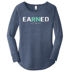 Earned Not Given Rn Nurse Pride Hooded Gift Women's Perfect Tri Tunic Long Sleeve Shirt