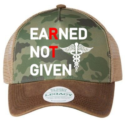 Earned Not Given Rt Respiratory Therapist Funny Graduation Cool Gift Legacy Tie Dye Trucker Hat