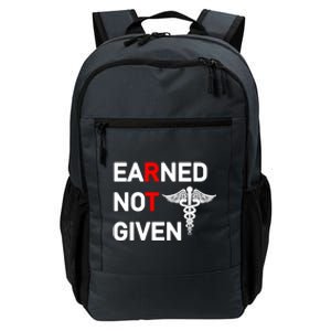 Earned Not Given Rt Respiratory Therapist Funny Graduation Cool Gift Daily Commute Backpack