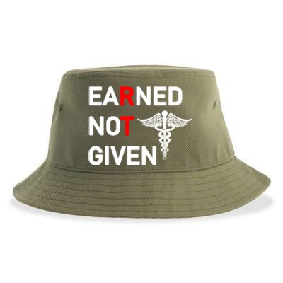 Earned Not Given Rt Respiratory Therapist Funny Graduation Cool Gift Sustainable Bucket Hat