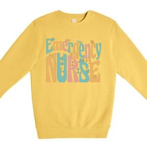 Emergency Nurse Groovy Premium Crewneck Sweatshirt