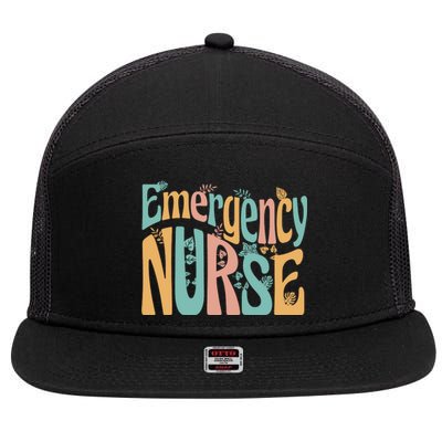 Emergency Nurse Groovy 7 Panel Mesh Trucker Snapback Hat