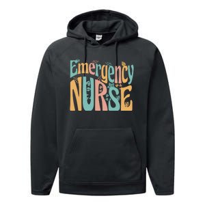 Emergency Nurse Groovy Performance Fleece Hoodie