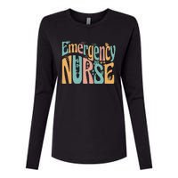 Emergency Nurse Groovy Womens Cotton Relaxed Long Sleeve T-Shirt