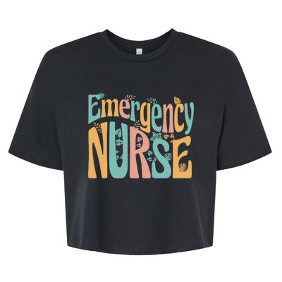 Emergency Nurse Groovy Bella+Canvas Jersey Crop Tee