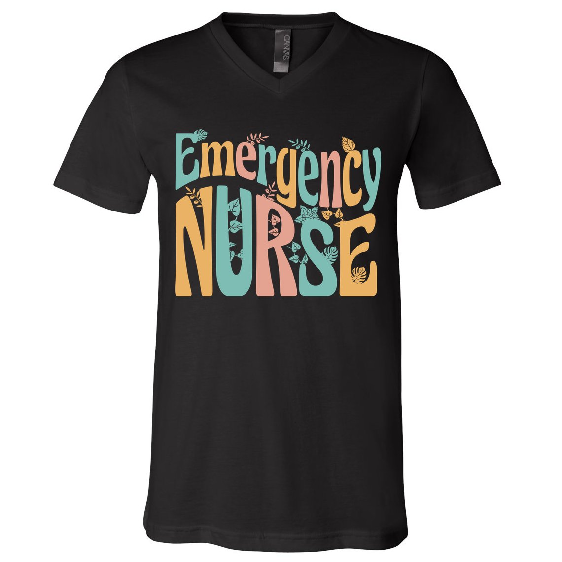 Emergency Nurse Groovy V-Neck T-Shirt