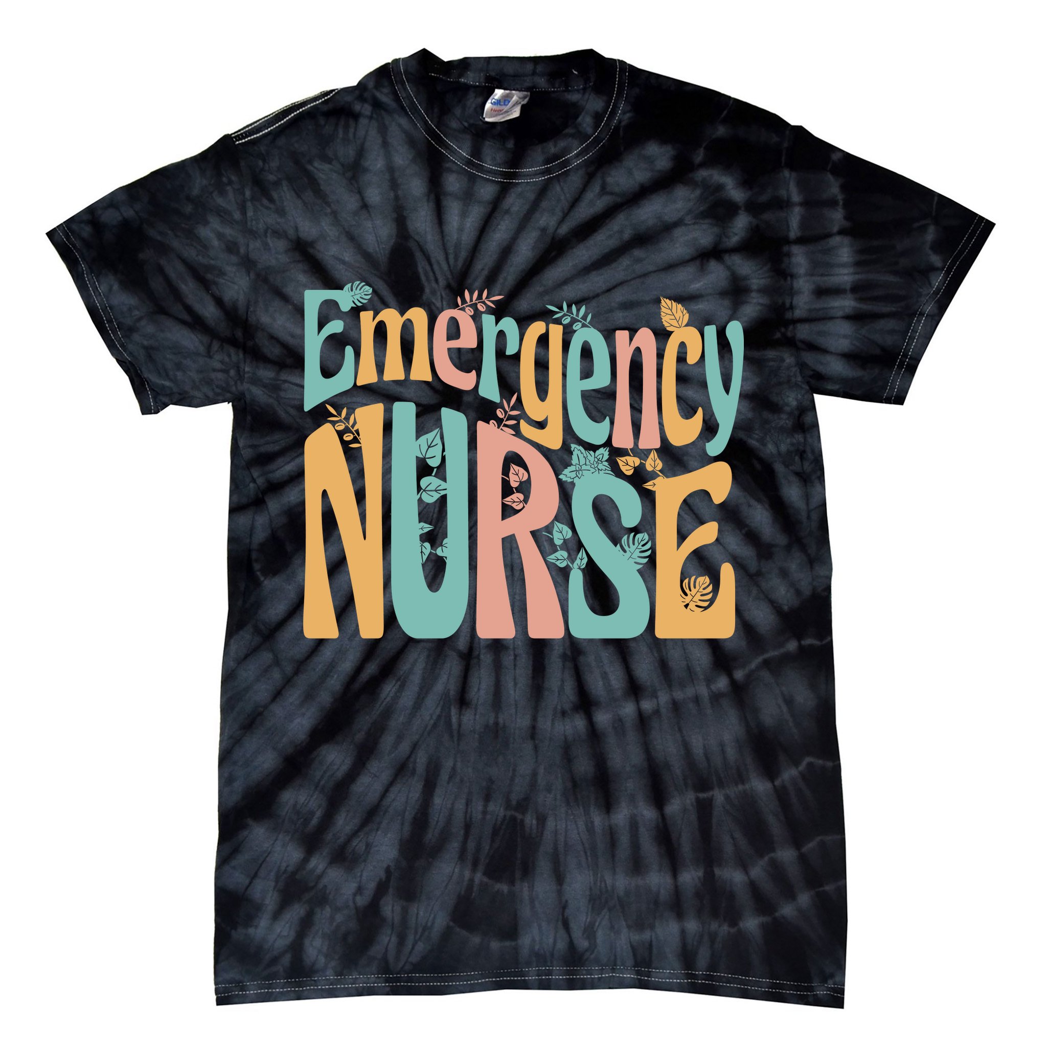 Emergency Nurse Groovy Tie-Dye T-Shirt