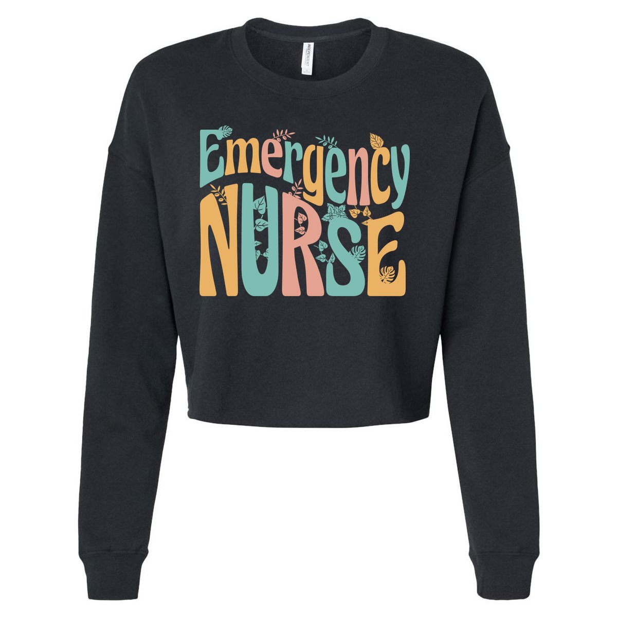 Emergency Nurse Groovy Cropped Pullover Crew