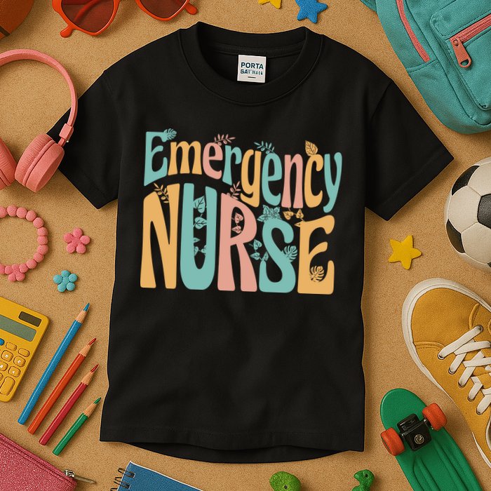 Emergency Nurse Groovy Kids T-Shirt