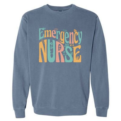 Emergency Nurse Groovy Garment-Dyed Sweatshirt