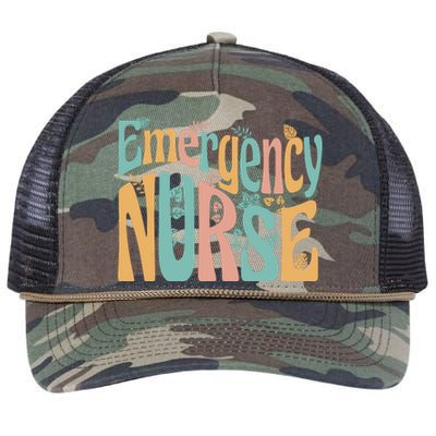 Emergency Nurse Groovy Retro Rope Trucker Hat Cap