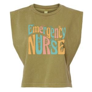 Emergency Nurse Groovy Garment-Dyed Women's Muscle Tee